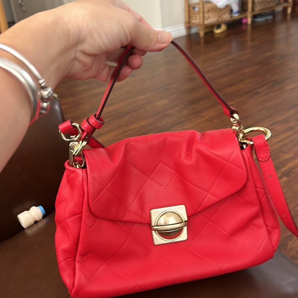 Marc jacobs red leather crossbody bag